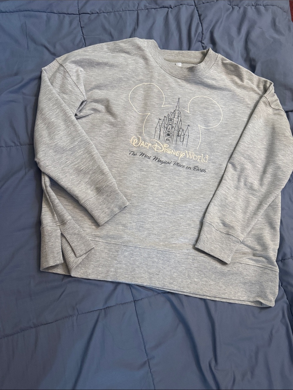 Disney Grey Walt Disney World Castle Outline Sweatshirt
